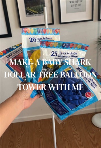 Dollar Tree Baby Shark Balloon Tower DIY (Easy Tutorial)