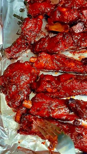 Chinese Barbecue Spare Ribs | Sweet, Savory & Tender #youtubeshorts