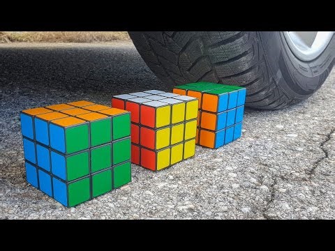 Rubik's Cubes Under Car Tires Amazing Experience!