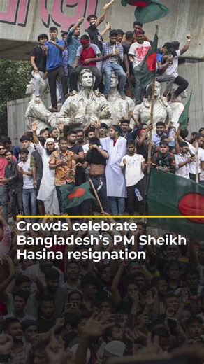 Crowds in Bangladesh celebrated the resignation of PM Sheikh Hasina. There have been calls for her to step down ever since deadly protests over job quotas rocked the country in July. | Al Jazeera English