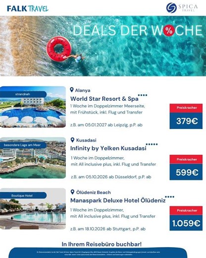 🌍 Falk Travel & Spica Travel – Aktuelle Reiseangebote