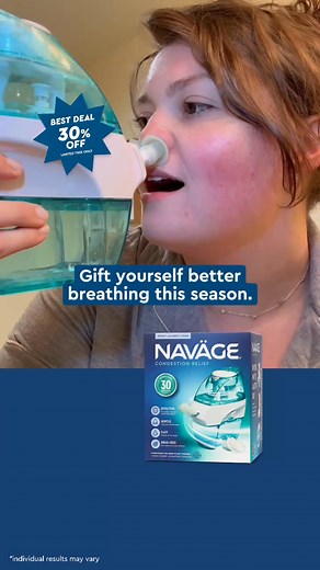 Don’t let congestion slow you down. Get fast relief in 30 seconds & save 30% on Naväge nasal irrigator. Limited time only! | Navage Nasal Care