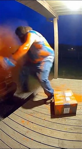 PORCH PIRATE vs. GLITTER BOMB! 📦💥 (Thief Gets PAINTED!) #shorts