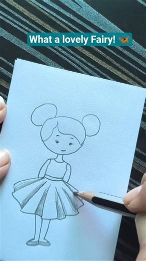 A cute little fairy. how to draw a cute fairy. #easydrawing #easydrawing #viral #art #sketching