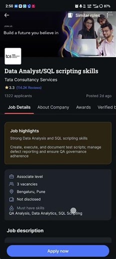 TCS Hiring 🔥 Data Analyst / SQL Scripting | Bangalore & Pune | Apply Now