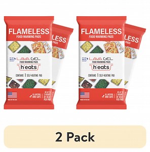 (2 pack) (Pack of 2) heats LAVA GEL Flameless Food Warming Pads – Half Size 8.5 x 10" Portable & Safe Self-Heating Disposable Food Warmer