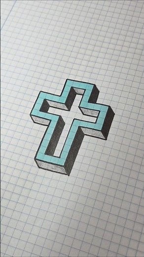 3D drawing practice on grid paper.Working on depth and shadows