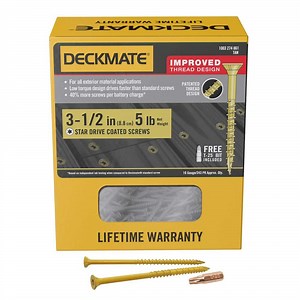 DECKMATE 3-1/2 in. Tan Exterior Self-Starting Star Flat-Head Wood Deck Screws #10 (5 lbs./280 pcs) 312DMT5 - The Home Depot
