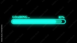 Loading process line . Technology Loading bar icon animation .uploading icon processing concept animation .