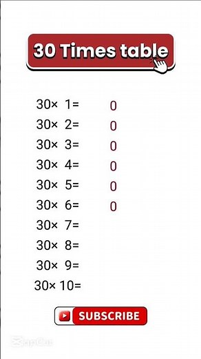Table of 30#maths @champ-edu