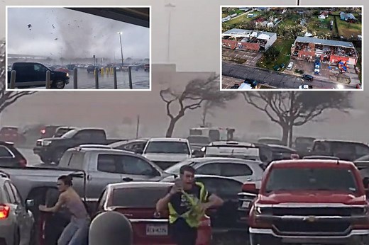 Terrifying video shows shoppers fleeing from tornado at Walmart in Texas