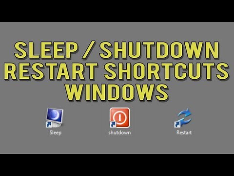 Create Shutdown / Restart / Sleep Shortcuts in Windows 7 or Vista