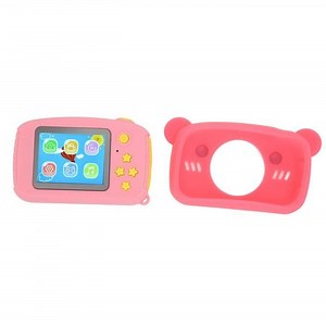 Caméra pour enfants Caméra enfant dessin animé, caméra enfant multifonction avant et double video videoprojecteur Jaune Rose