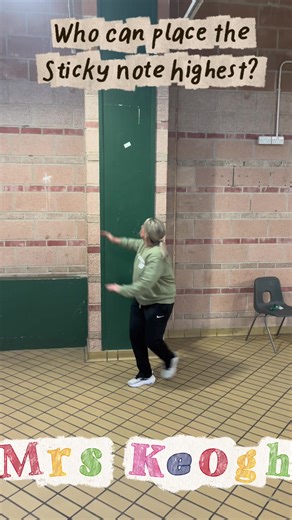 Sticky note Challenge ⚠️ who said PE teachers are competitive👀 #fyp #pe #challenge #competitive