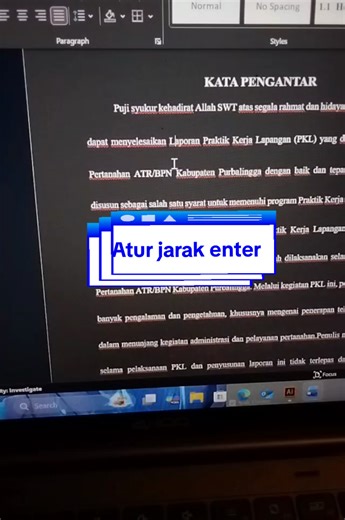 cara atur jarak enter di ms.word #education #fyp #networking