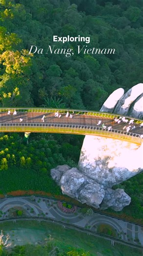Expedia on Instagram: "Discover your escape in Vietnam at one of the world’s top 100 destinations—Da Nang’s breathtaking Golden Bridge! 🫶 Suspended by giant stone hands, this 150m marvel rises above lush gardens, offering a path to the skies. A must-see experience! ✨ 📍Golden Bridge, Danang"