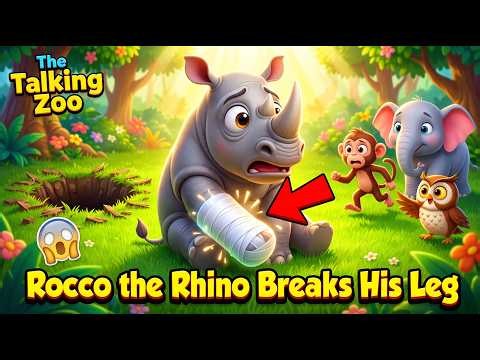 Rocco the Rhino Breaks His Leg! 🦏 | Heartwarming Story About Patience & Friendship | The Talking Zoo