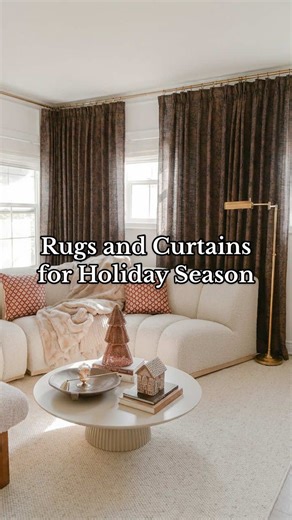 Rugs and Curtains for a Cozy Holiday Living Room