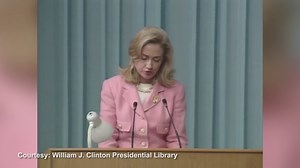 Hillary Clinton gives speech to Women's Conference in 1995