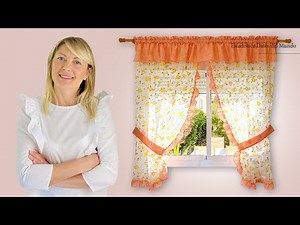 Kitchen Curtain With Ruffles And Valance / Tutorial For Beginners