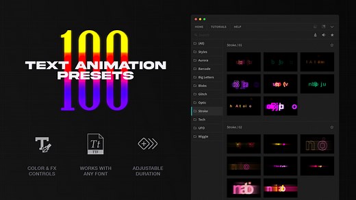 100 Text Presets for Premiere Pro