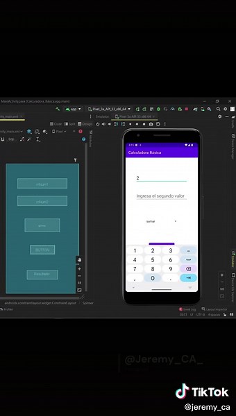 App Calculadora Básica 🥲 #androidstudio #java #estudiantes #programacion #code #coding #for #foryou #zyxcba