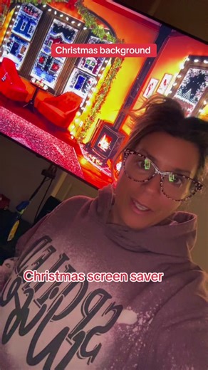 How to make your tv into a Christmas scene! #christmas #tv #howtotiktok #screensaver #holiday #christmasscene #tutorial #tvscreensaver #merrychristmas