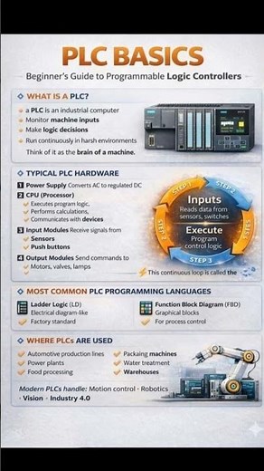 PLC Basics | PLC Programming | Industry 4.0 #plc #plcprogramming #ladderdiagram #fbd #plcspplication