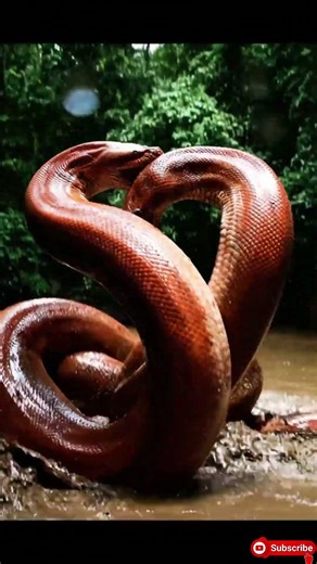 Hidden Camera Captures Twin Giant Pythons in the Amazon