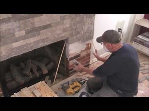 a bit more detailed airstone install over a brick fireplace