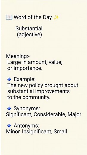 Word Of The Day "Substantial"- Unlocked 🔓 In 20 Seconds| #englishvocabmastery #english