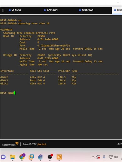 SELF-PROJECT PART III (A) -Test network convergence -Add Etherchannel link between Distribution switches -Configured Spanning-tree portfast in access port #gns3 #vmware #IT #informationtechnology #ciscoswitch #vlan #networksetup #thenetworklab #STP #hsrp #failover #redundancy