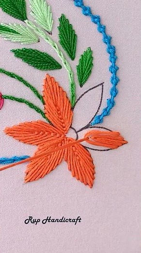 Flower Embroidery 😍😍 Fly Basic Stitch Flower Embroidery Tutorial, Flower Stitch #shortvideos #reels