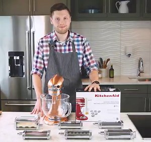 KitchenAid 5-Piece Pasta Deluxe Attachment Set (Pasta Roller + Spaghetti, Fettuccine, Capellini, & Lasagnette Cutter)