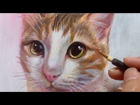 ねこを描く Painting a pretty cat 2