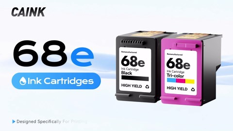 68e 68 Ink Cartridges High Yield with chip Black 2-Pack Replacement for 68 68e Ink Compatible with HP Envy 6152e 6155e 6552e 6555e 6558e Printer 6100e 6500e All-in-One Inkjet Copy 7FP22TN 7FP21TN
