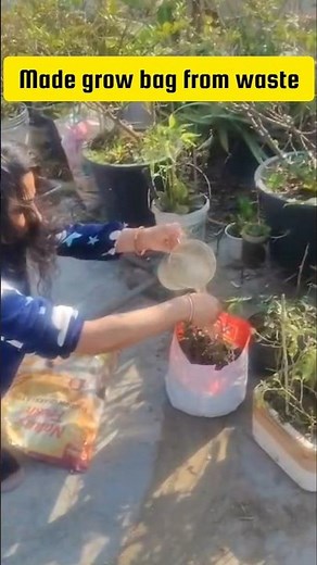 Making Grow Bag for Plants From Waste #shortsfeed