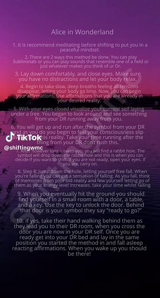 Alice in wonderland Method #shiftingrealities #shifttok #realityshifting #shiftingdr #shiftingmethods