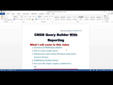 CMDB Query Builder | Schedule Report | Creating a report on Business Application using Query Builder