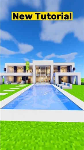 Minecraft realistic Modern Mansion Tutorial Video Out! #minecraft #shorts