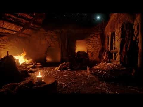 Serene Nativity Scene 🌟 Crackling Fire & Gentle Nature Sounds | Relax in the Peace of Christmas