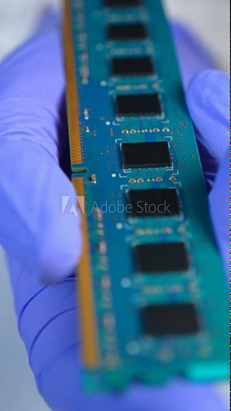 Concept of RAM chips shortage due Artificial Intelligence AI data centers development demand. Dynamic Random Access Memory chips used for Servers Computer Systems. Core storage components.