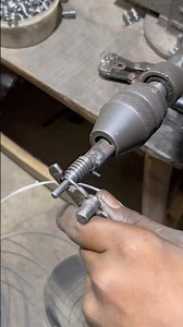 Simple Iron Taper Spring Crafted on Drill Machine | DIY Metal Spring Making #diy #shorts