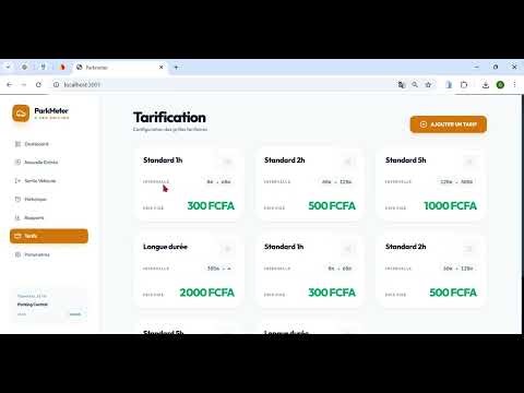 Logiciel de gestion de parking | Ticket, Durée