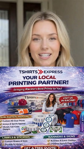👕 Custom T-Shirt Printing – Racine, WI One shirt or 500. Simple process. Fast turnaround. Professional results. Sublimation | DTF | Stickers | Banners | Business Cards 📍 2310 S Green Bay Rd, Suite G 📞 1 (262) 554-5488 ⭐ Directions & Reviews: https://share.google/w9ypEaEXSuyJNwavI Send us your design and get started today. | T-Shirts Express