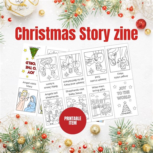 Christmas Story Printable Christmas Activity for Kids Coloring Worksheet Sunday School Lesson Jesus Birth Story Pdf for Homeschool Nativity - Etsy