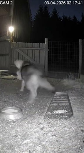 Nighttime CCTV Captures Wolf Attacking Chicken 🐺 #animals #animalattack #shorts
