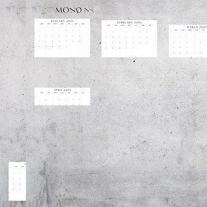 2025 Monthly Calendar | 12 Months | Printable | Monday/sunday Start | Landscape | Horizontal | A4 & US Letter Size | Black/white | PDF - Etsy Canada