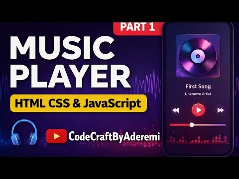 Build a Music Player with HTML, CSS & JavaScript | Beginner Frontend Project - part 1