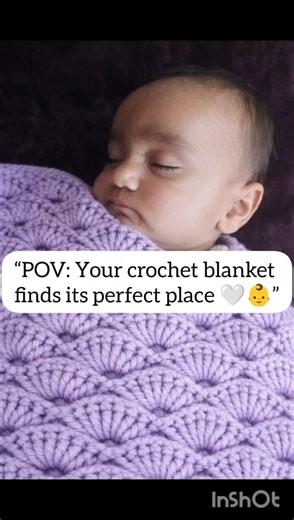 🤍This crochet shell-stitch blanket is not just yarn #crochetbaby#crochetblanket#crochetindia